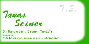 tamas seiner business card